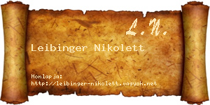 Leibinger Nikolett névjegykártya